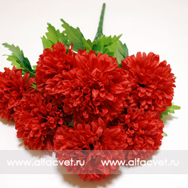 искусственные цветы букет хризантем цвета красный 4