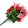 искусственные цветы роза-лилия цвета красный с розовым 42