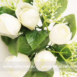 искусственные цветы букет тюльпанов цвета белый 6